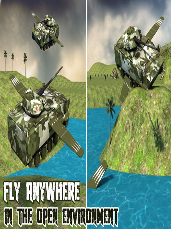 Russian Tank Flying Battle Sim iPad screenshot
