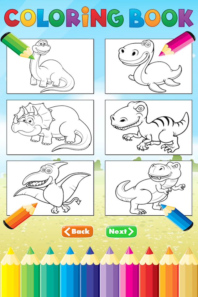 Dinosaur Dragon Coloring Book - Dino drawing for kid free Animal paint and color games HD for good kid