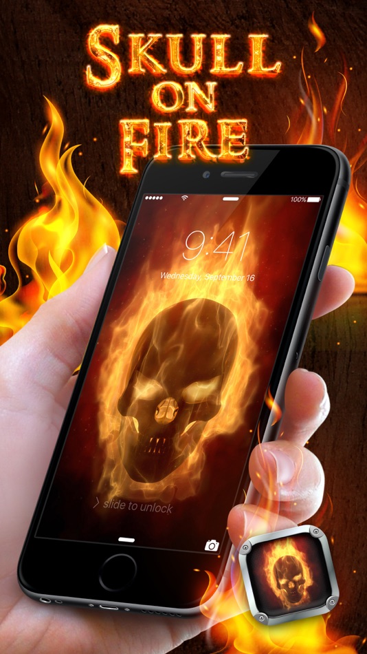 Skull on Fire Wallpapers – Cool Background Pictures and Scary Lock Screen Theme.s - 1.0 - (iOS)