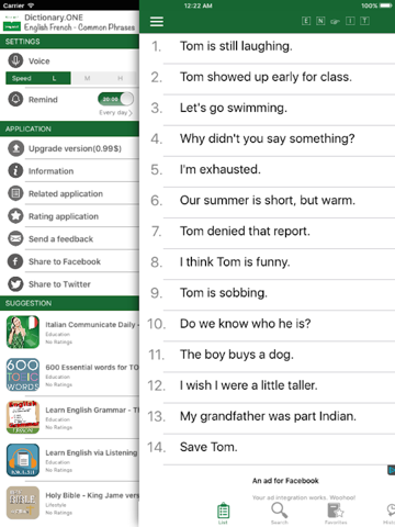 Screenshot #5 pour English - Italian Common Phrases