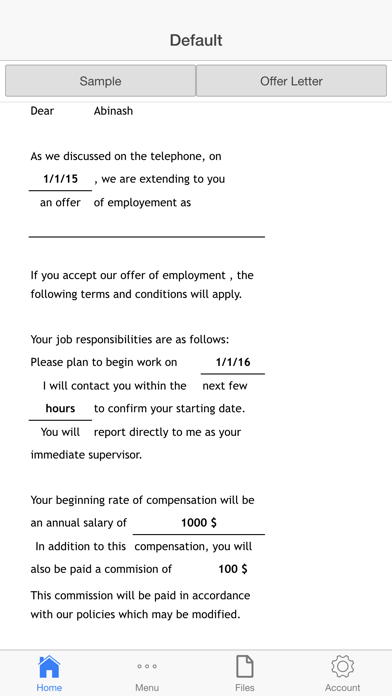 Screenshot #1 pour Job Offer Letter
