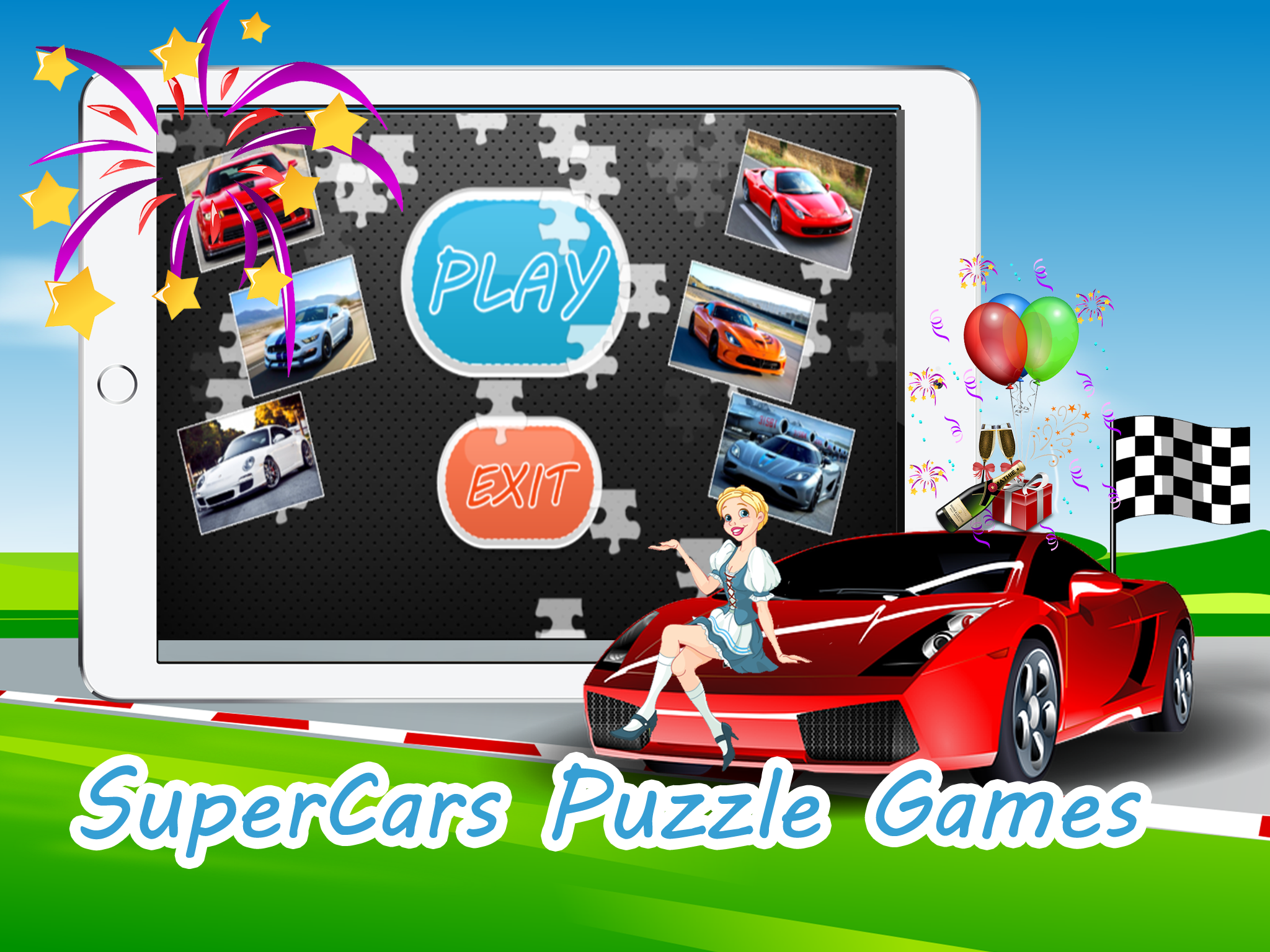 Kids Puzzle Games for Toddlers : Supercars vs Sports Cars screenshot 3