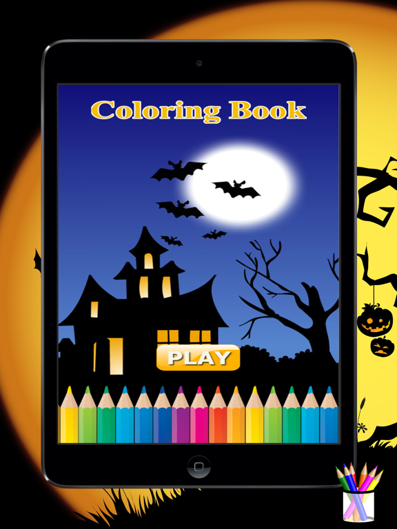 Coloring Book Happy Halloween Free Game For Kids iPad screenshot