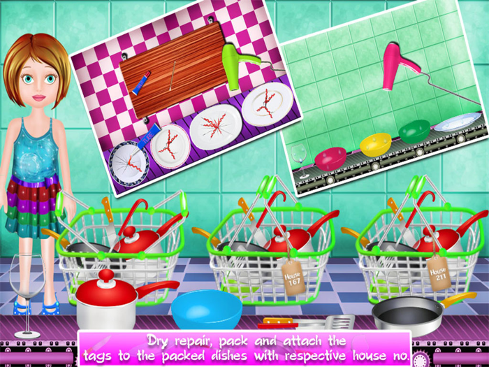 Kitchen Dish Cleaning and Washing - Games for Girls