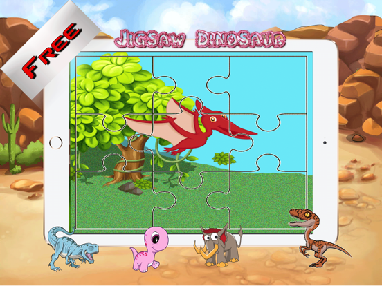 Dinosaur Jigsaw Puzzle Farm - Fun Animated Kids Jigsaw Puzzle with HD Cartoon Dinosaurs iPad screenshot 3 - Games app