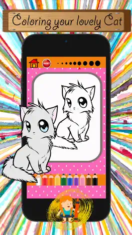 Game screenshot Cat Cartoon Paint and Coloring Book Learning Skill - Fun Games Free For Kids hack