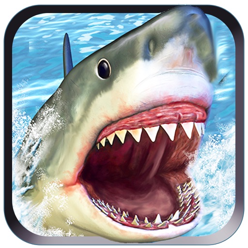 Under-Water Hungry Monster White Shark World Hunt Evolution Icon