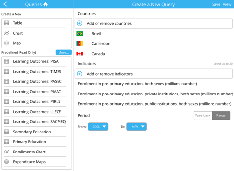 World Bank EdStats DataFinder iPad screenshot 5 - Reference app