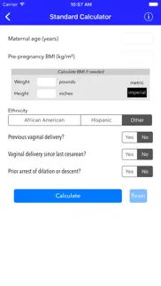 vbac calculator - predict success rates for vaginal birth after cesarean iphone screenshot 2