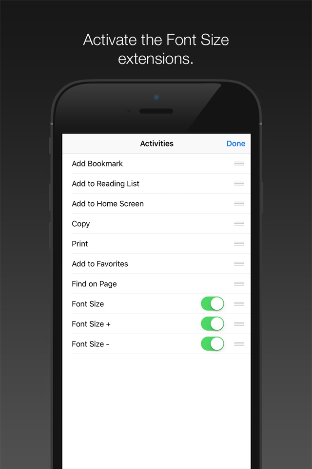 Font Size App Extension screenshot 2