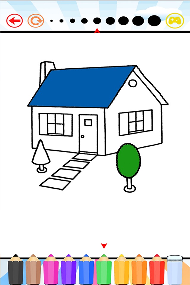 coloring book the house free games for kids screenshot 2