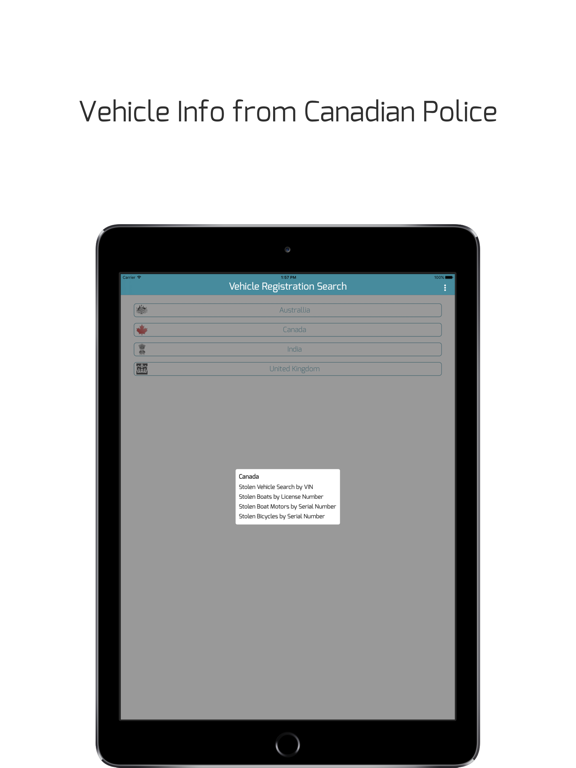 Vehicle Registration Search -detailed car info iPad screenshot