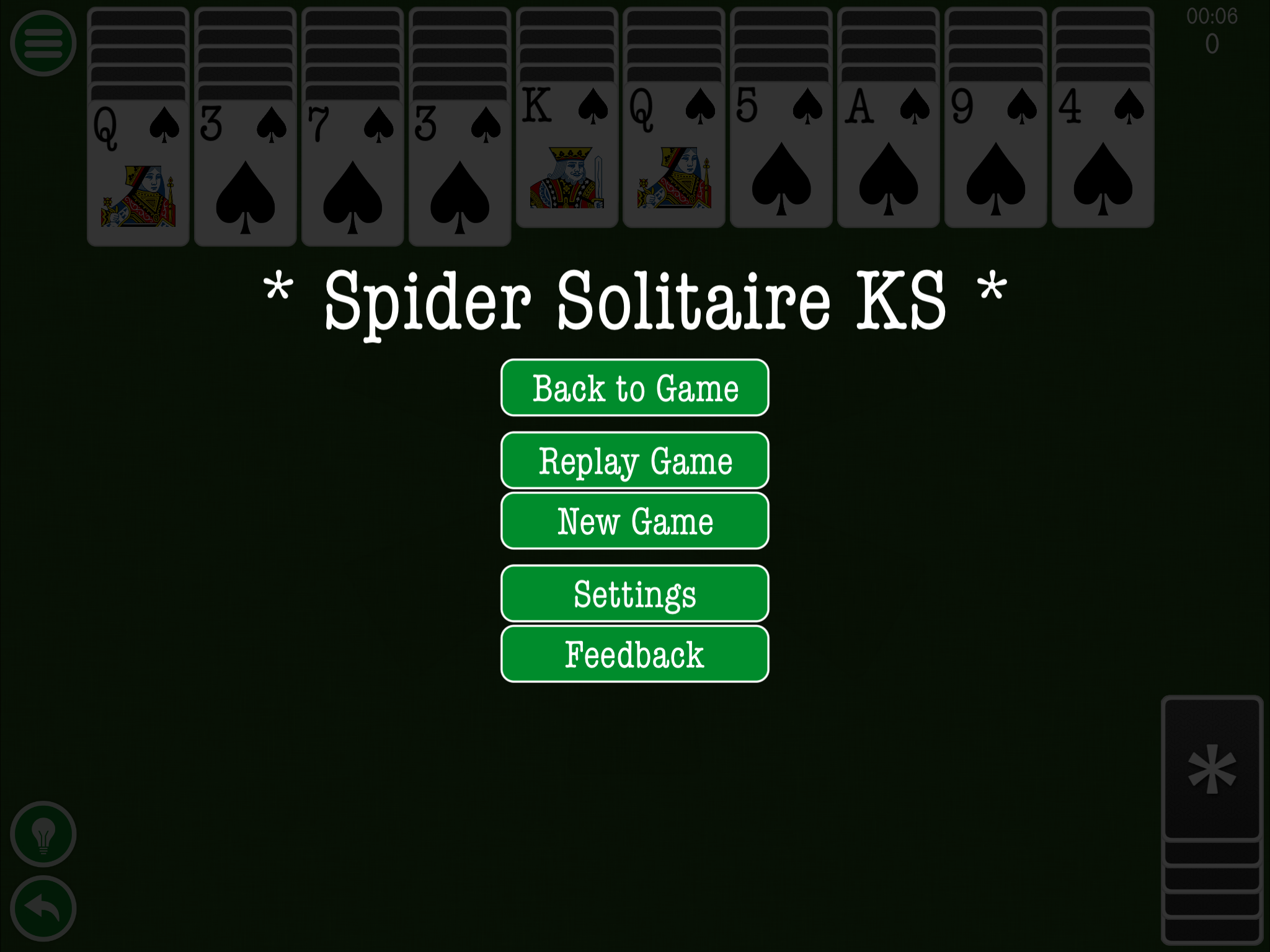 Spider Solitaire Classic Patience Game Free Edition by Kinetic Stars KS screenshot 9