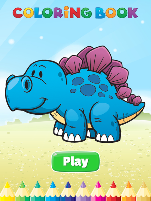 Dinosaur Dragon Coloring Book - Dino drawing for kid free, Animal paint and color games HD for good kid iPad screenshot