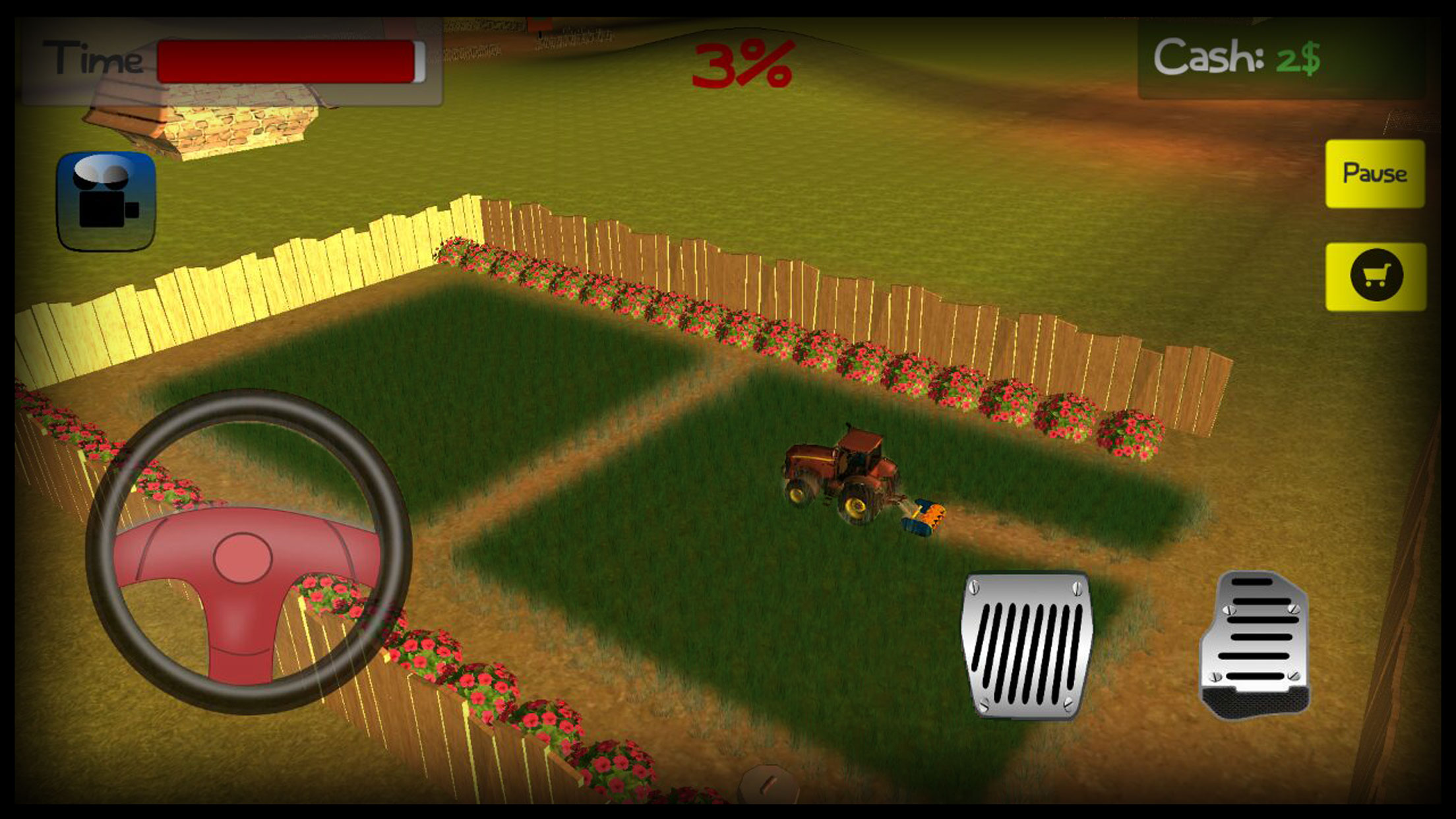 Lawn mowing & harvest 3d Tractor farming simulator