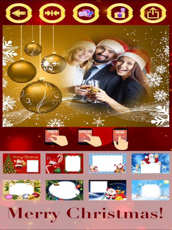Merry Christmas photo frames - create cards iPad screenshot 4 - Photo & Video app