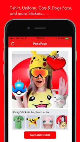 Game screenshot PokeFace for snapchat,facebook,instagram,whatsapp,pokemon go emoji & reaction stickers mod apk