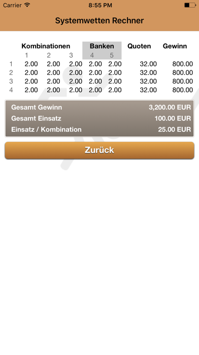 Screenshot #3 pour Systemwetten Rechner der Wettbasis