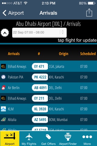 Abu Dhabi Airport Pro (AUH) Flight Tracker radar screenshot 3