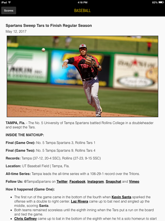 UT Spartans Front Row iPad screenshot 4 - Sports app