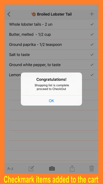 Supermarket Recipe Manager grocery shopping list screenshot-3