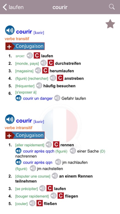 Dictionnaire Français/Allemand Screenshot