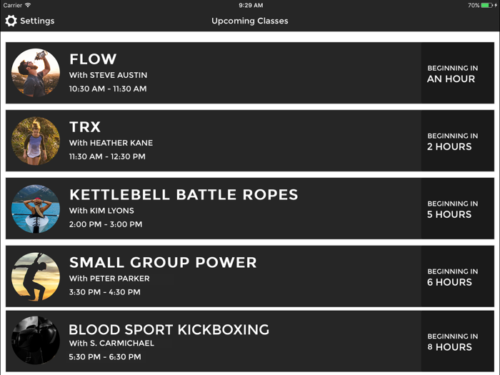 ClubReady Class Kiosk