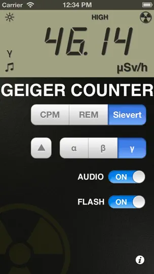 Скриншот Цифровой счетчик Гейгера -Prank Radiation Detector на iPhone 3
