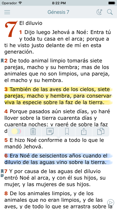 Screenshot #1 pour La Biblia Hablada Offline en Español. Reina Valera