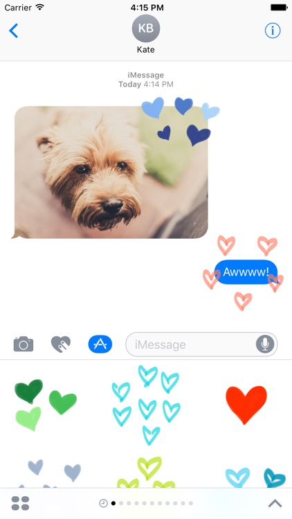 Tiny Hearts sticker - I love stickers for iMessage