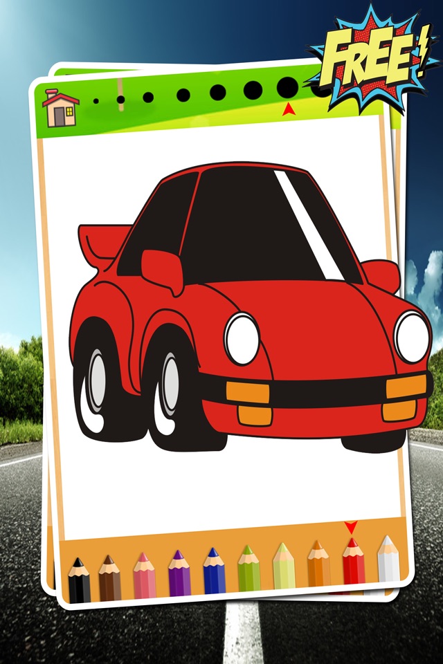 Car Coloring Book - car painting for kids toddlers and preschoolers kindergarten free games screenshot 4