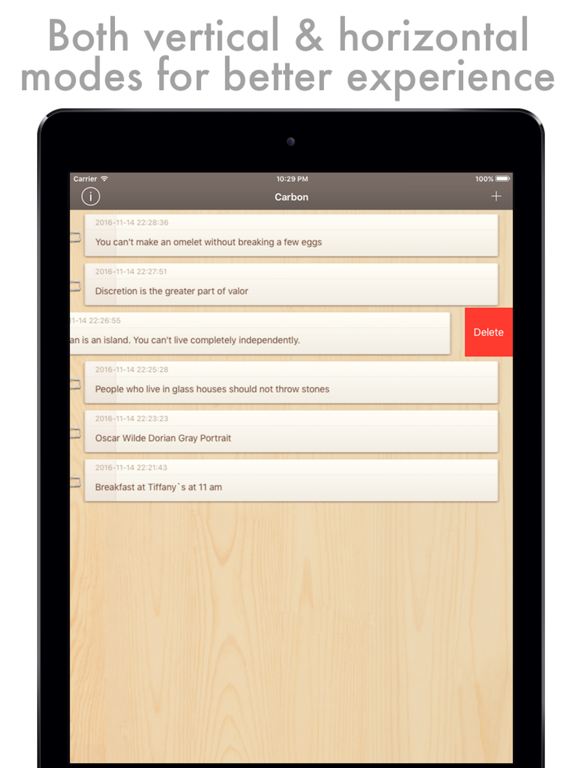 Carbon - the smartest notebook to store your ideas iPad screenshot