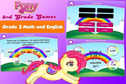 Pony 3rd Grade Kids Learning Games School Edition screenshot 2