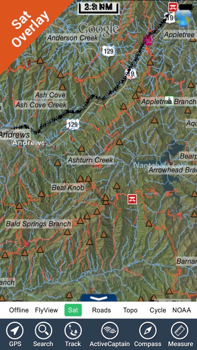 Nantahala National Forest gps outdoor map screenshot 3