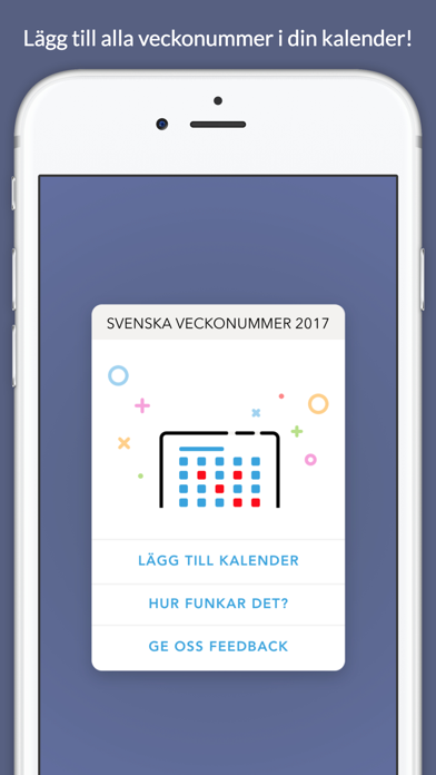 Svenska Veckonummer 2017 app screenshot