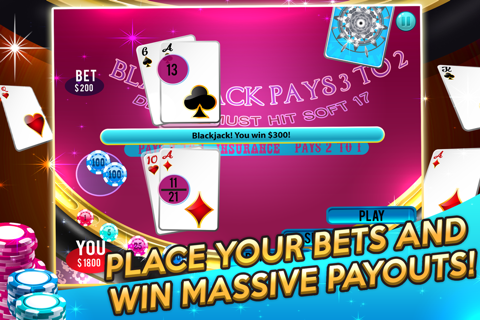 High Stakes BlackJack! Million Dollar Jackpot Practice Trainer screenshot 2