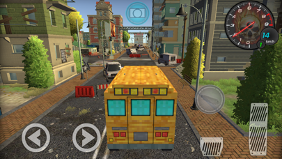 Pixel School Bus Free Style Driving screenshot 1