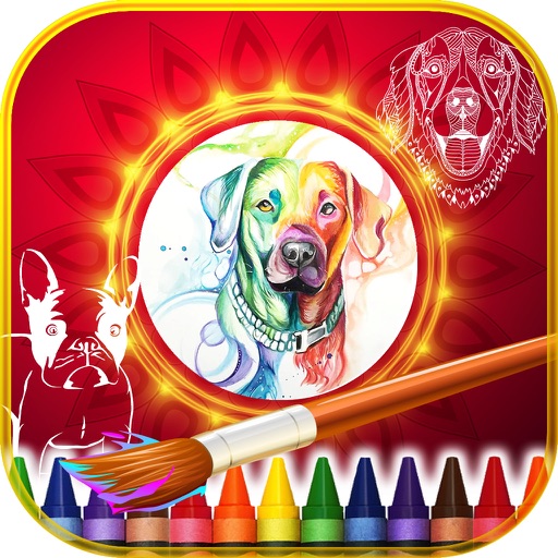 Mandalas Coloring of Dogs