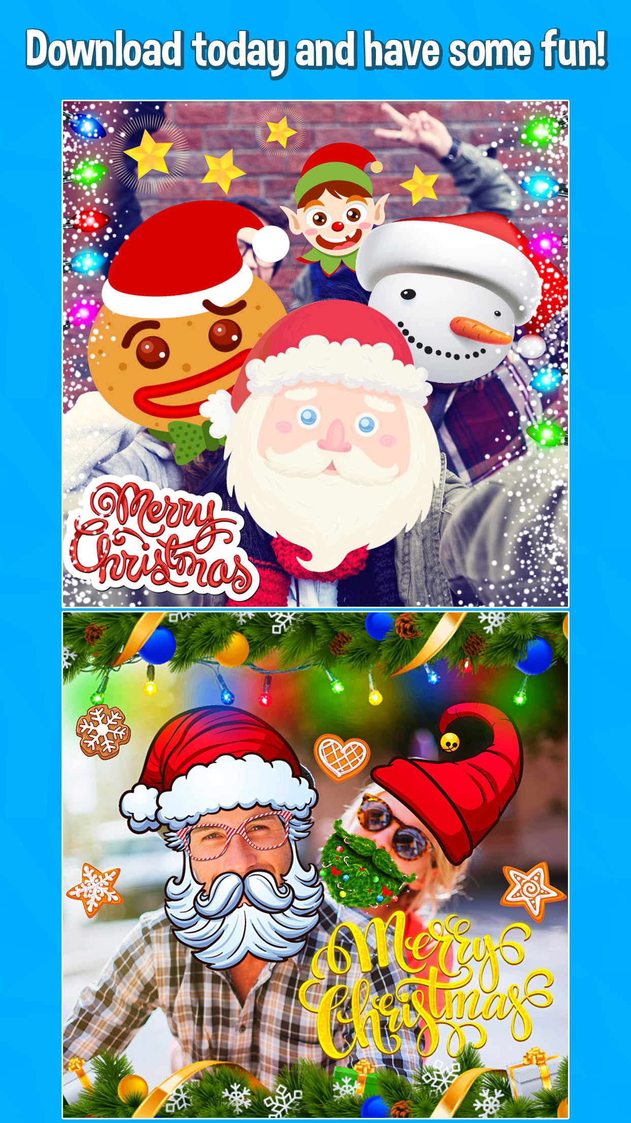 Dabbing Santa Photo Editor with Christmas Stickers