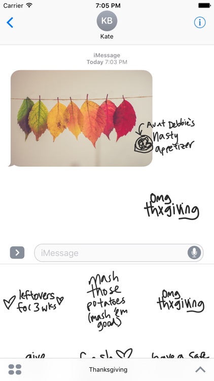 Thanksgiving sticker pack, stickers for iMessage