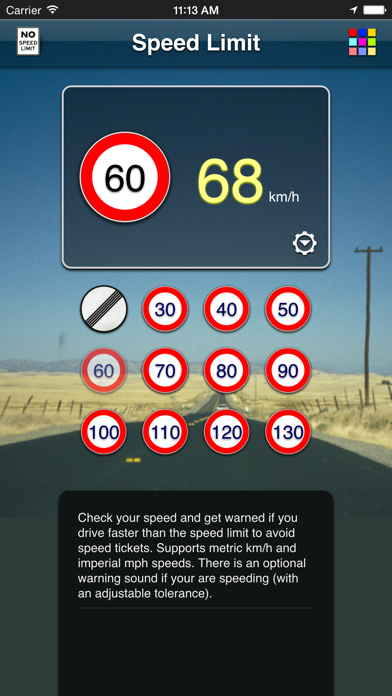 Speed Limit App Screenshot