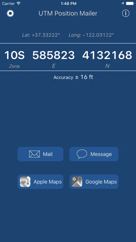 UTM Position Mailer screenshot 1 of 2