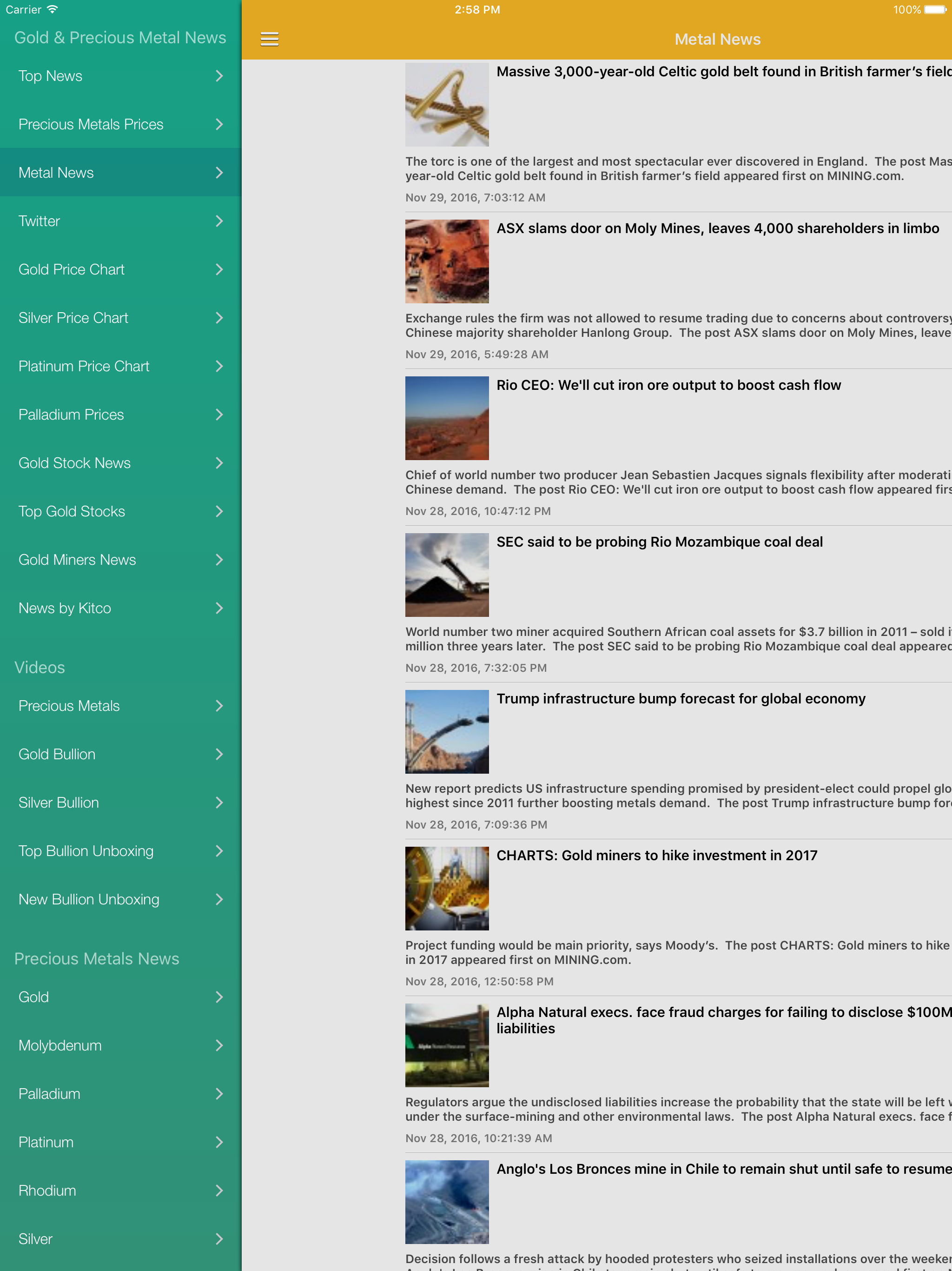 Gold News & Precious Metal Prices Today Free