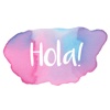 Hola - Mensajes en Acuarela Stickers de Maraquela