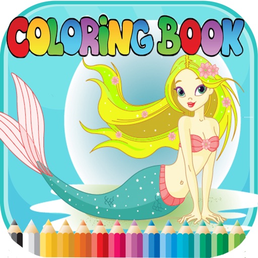 Mermaid Animal Coloring Book - for Kids Icon