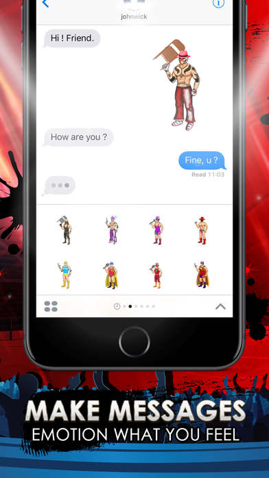 Screenshot #2 pour Wrestlers Emoji Stickers Keyboard Themes ChatStick