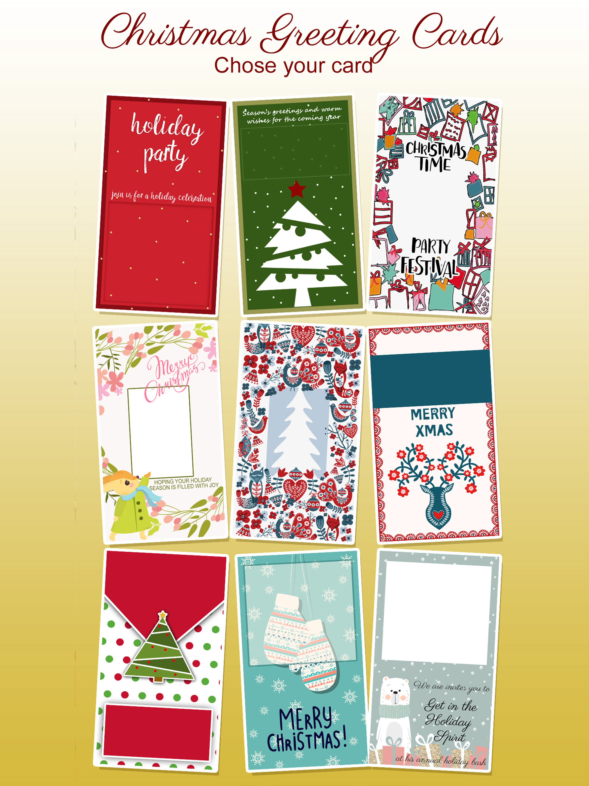 Christmas Holiday Greeting and Invitation Card.s screenshot 6