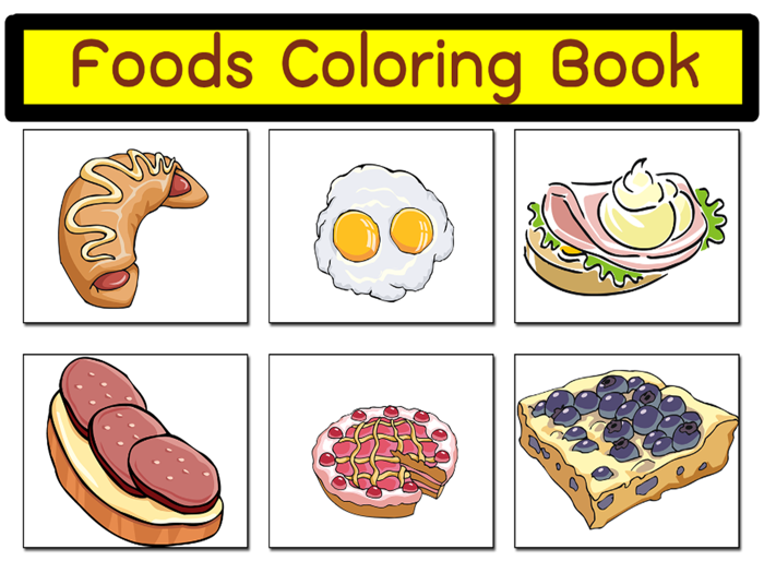 Funny Sweets And Dessert Colorful Foods Coloring