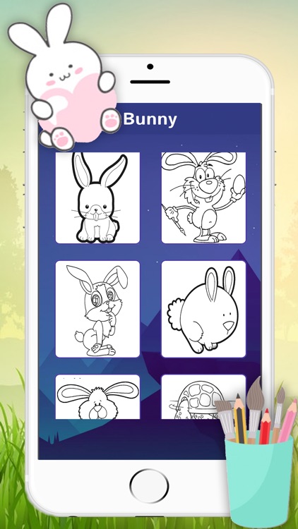 Cute Bunny Coloring Painting Book for kid