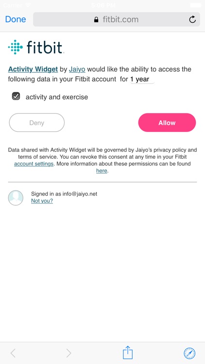 Activity Widget for Fitbit